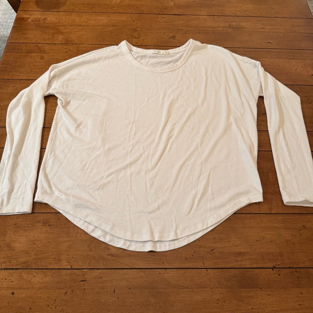 Rag & Bone Women's White Long Sleeve Top - Size Medium